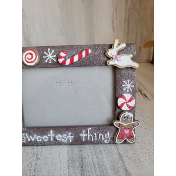 Gingerbread Sweetest thing 4x6 photo frame Xmas home decor - Picture 3 of 5